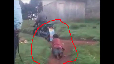 woman was tied bike and taken ride kenya police video viral
