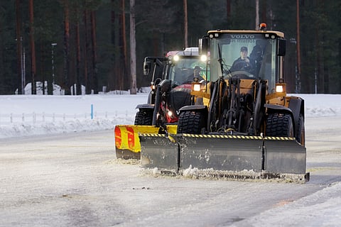 Radan kunnostusta Mikkelissä tammikuussa.