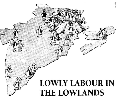 Illustration: Subhas Rai / 'Lowland Labour' January/February 1997 edition of Himal Southasian