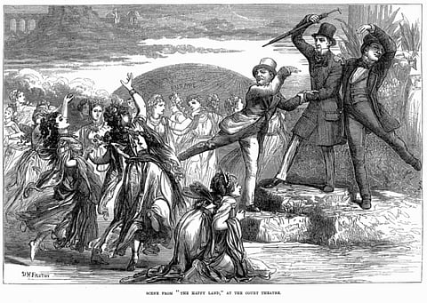 Scene from "The Happy Land" by W. S. Gilbert and Gilbert á Beckett
Source: Wikimedia Commons/Illustrated London News