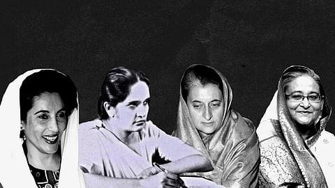 Illustration: Benazir Bhutto, Sirimavo Bandaranaike and Indira Gandhi and Sheikh Hasina / Himal Southasian