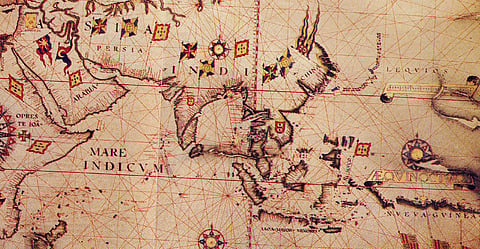 Map of Eastern Africa, Asia and Western Oceania. c.1550