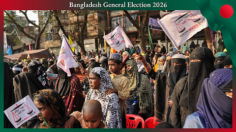 A Jamaat-e-Islami election rally in Sylhet. Progressives who hoped for democratic renewal in Bangladesh after Sheikh Hasina’s downfall now fear a rightward drift, as the Jamaat’s rise reshapes electoral politics and the freedoms of women and minorities.