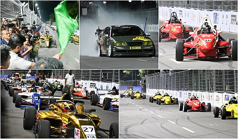 Formula 4 night street car racing at Chennai