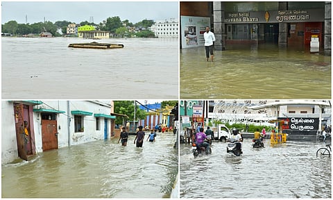 Flood at thamirabarani river due to heavy rain
