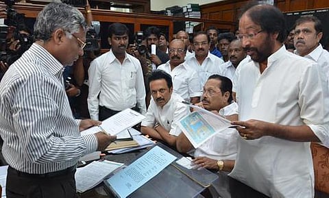 மாநிலங்களவை தேர்தலில் திமுக - காங்கிரஸ் நேரடி போட்டி?- ஆதரவு கேட்டு தேமுதிக, பாமகவிடம் பேச்சுவார்த்தை