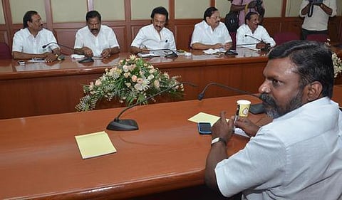 திமுக கூட்டணியில் முஸ்லிம் லீக் கட்சிக்கு ஒரு தொகுதி: வி.சி. கட்சியுடனான பேச்சில் இழுபறி