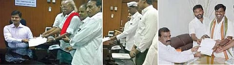 திருவள்ளூர், காஞ்சிபுரத்தில் மனுதாக்கல்