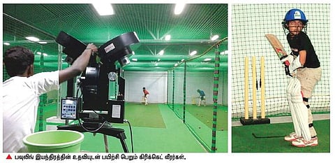 திருப்பூரில் புத்தம்புது முயற்சி: உள் விளையாட்டரங்க கிரிக்கெட் பயிற்சி