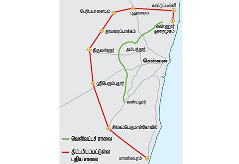 மாமல்லபுரம் - எண்ணூர் இடையே ரூ.6 ஆயிரம் கோடியில் 6 வழிச் சாலை அமைக்க ஆய்வுப் பணி நிறைவு: மத்திய அரசு ஒப்புதல் பெற்றவுடன் நிலம் கையகப்படுத்த முடிவு