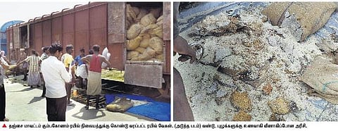 ஓராண்டாக சுற்றிய ரயில் வேகன்: வீணாகிய 60 டன் அரிசி