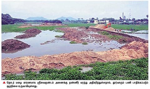 தொடர் மழையால் நீர் வரத்து அதிகரிப்பு: ஸ்ரீவைகுண்டம் அணை தூர்வாரும் பணி பாதிக்கும் அபாயம்