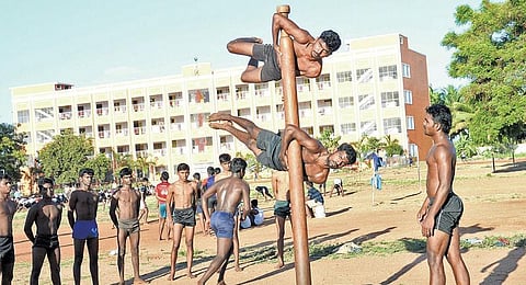 கம்பு மேலே பாம்பு போலே...