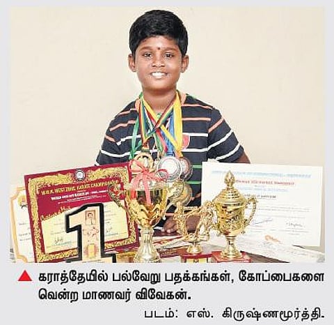 கராத்தேயில் சாதிக்கும் ஆறாம் வகுப்பு மாணவர்: 3 ஆண்டுகளில் 25 பதக்கங்கள்