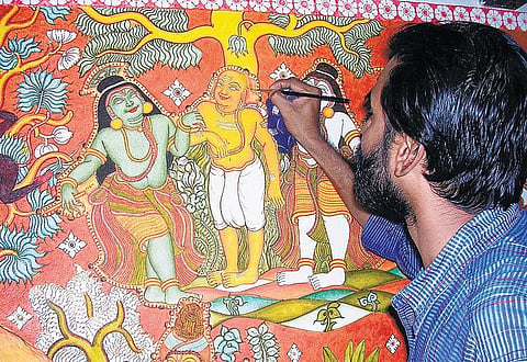 சுவர் ஓவியம் 2 - அரண்மனையிலிருந்து வீட்டுக்கு வந்த ஓவியம்
