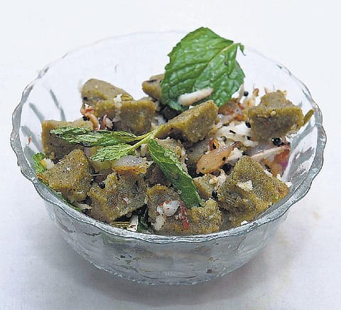புதினா பொட்டுக்கடலை டோக்ளா