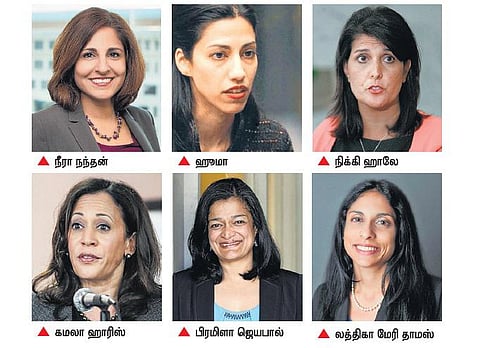 அமெரிக்க அதிபர், நாடாளுமன்ற தேர்தலில் ஆதிக்கம் செலுத்தும் இந்திய பெண்கள்