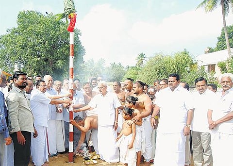 தியாகராஜர் ஆராதனை விழா பந்தல் கால் நடும் நிகழ்ச்சி: ஜன. 17-ல் பஞ்சரத்ன கீர்த்தனை