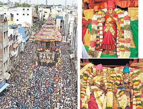மதுரையில் சித்திரை தேரோட்டம் கோலாகலம்: திரளான பக்தர்கள் வடம் பிடித்து இழுத்தனர்