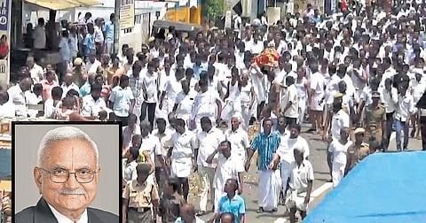 ராம்கோ குழுமங்களின் தலைவர் பி.ஆர்.ராமசுப்பிரமணிய ராஜா உடல் தகனம்: அரசியல் கட்சி தலைவர்கள், அமைச்சர்கள் அஞ்சலி
