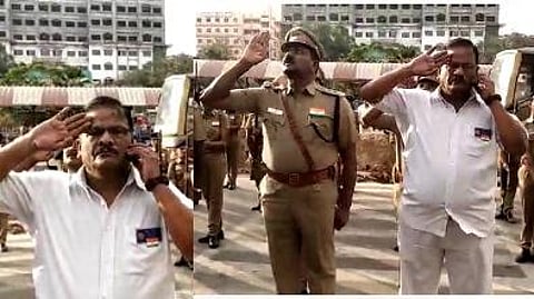 தேசிய கீதத்துக்கு மரியாதை தராமல் செல்போனில் பேச்சு: காணொலியில் சிக்கிய சென்ட்ரல் ரயில்வே ஸ்டேஷன் அதிகாரி