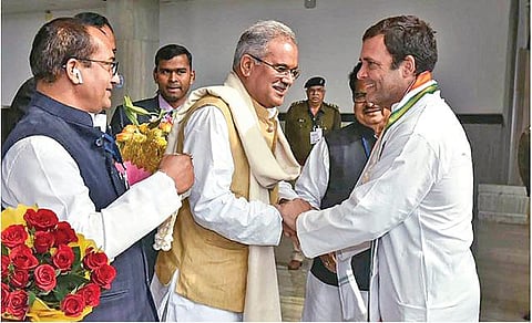 மத்தியில் காங்கிரஸ் ஆட்சிக்கு வந்தால் ஏழைகளுக்கு குறைந்தபட்ச வருமான உத்தரவாதம்: சத்தீஸ்கர் கூட்டத்தில் காங்கிரஸ் தலைவர் ராகுல் காந்தி அறிவிப்பு