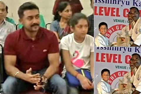 தேசிய அளவிலான கராத்தே போட்டியில் சூர்யா மகன் வெற்றி