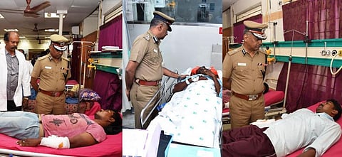 என்கவுன்டர்: ரவுடியால் வெட்டுப்பட்டு சிகிச்சைப்பெறும் காவலர்களுக்கு காவல் ஆணையர் நேரில் ஆறுதல்
