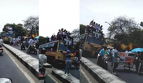 கல்லூரிகள் திறக்கப்பட்டன; பஸ் டே கொண்டாட்டத்தில் ஆட்டம் போட்ட 24 மாணவர்கள் சிக்கினர்