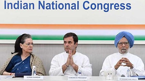 ராகுல் காந்தி, சோனியா காந்தி, முன்னாள் பிரதமர் மன்மோகன் சிங் : கோப்புப்படம்