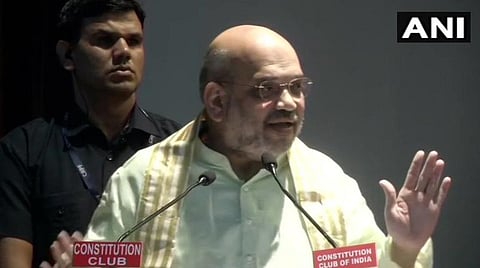 டெல்லியில் நடந்த கருத்தரங்கில் உள்துறை அமைச்சர் அமித் ஷா பேசிய காட்சி : படம் ஏஎன்ஐ