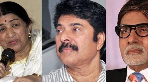 அமிதாப் முன்பே இவ்விருதுக்கு தகுதியானவர்தான்; எனினும் சிறந்த கவுரவத்தைப் பெற்ற நேரம் இது: மம்மூட்டி, லதா மங்கேஷ்கர் உள்ளிட்ட பிரபலங்கள் வாழ்த்து