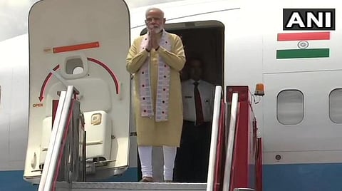 சென்னை விமான நிலையம் வந்து சேர்ந்த பிரதமர் மோடி : படம் ஏஎன்ஐ