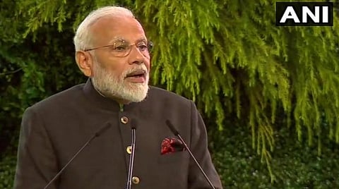 பாங்காக்கில் நடந்த நிகழ்ச்சியில் பிரதமர் மோடி பேசிய காட்சி :படம் ஏஎன்ஐ