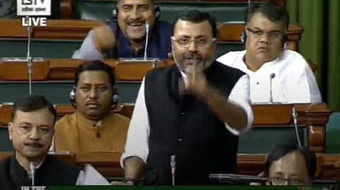 நாடாளுமன்றத்தில் இன்று, முன்னாள் காங்கிரஸ் தலைவர் மீது உரிமை நடவடிக்கை கோரும் பாஜக எம்.பி. நிஷாந்த் துபே | ஏஎன்ஐ
