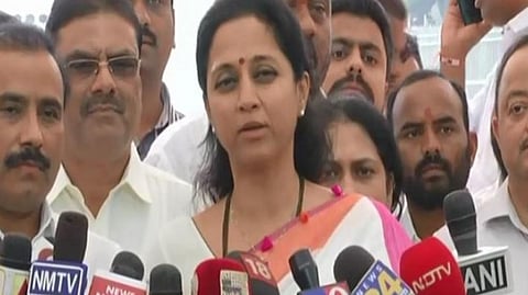 சுப்ரியா சுலே செய்தியாளர்களிடம் பேசினார். | படம்: ஏஎன்ஐ