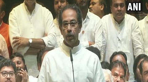 மகாராஷ்டிரா முதல்வரும் சிவசேனா தலைவருமான உத்தவ் தாக்கரே சட்டப்பேரவையில் பேசிய காட்சி : படம் |ஏஎன்ஐ