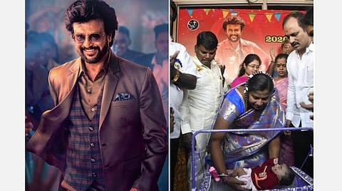 'பேட்ட' வெளியீட்டில் திருமணம்; 'தர்பார்' வெளியீட்டில் குழந்தைக்குப் பெயர் சூட்டு விழா; வித்தியாசத் தம்பதி
