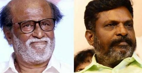 ரஜினிகாந்த் - திருமாவளவன்: கோப்புப்படம்