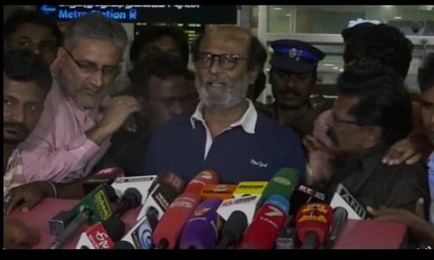 'மேன் வெர்சஸ் வைல்ட்’ ஷூட்டிங்கில் காயமா?- சென்னை திரும்பிய ரஜினி பேட்டி