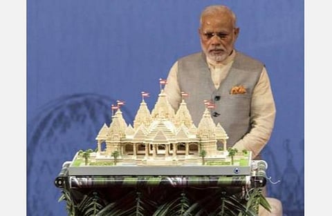 அபுதாபி இந்து கோயில் கட்டுமானத்தில் உருக்கு, இரும்பு பயன்பாடு இருக்காது: கோயில் நிர்வாகம் தகவல்