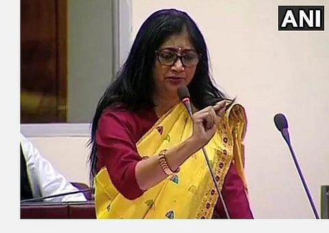 பாஜக எம்எல்ஏ ஹரிபியா சட்டப்பேரவையில் பேசிய காட்சி : படம் ஏஎன்ஐ