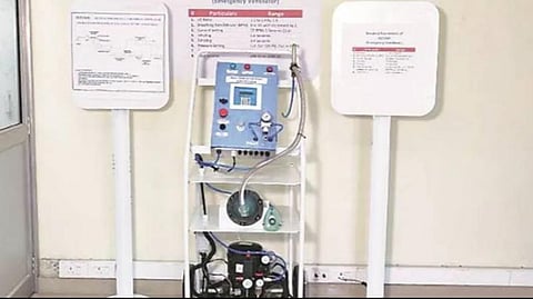 ரயில்வே தயாரித்த செயற்கை சுவாசக் கருவியின் மாதிரிப் படம்.