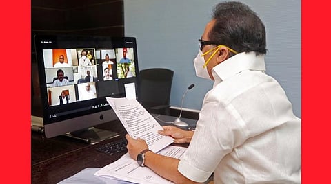 திமுக தலைமையிலான அனைத்துக் கட்சிக் கூட்டம் தொடங்கியது: தலைவர்கள் காணொலியில் இணைந்தனர்