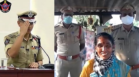 கரோனாவை வென்ற மனிதநேயம்: காவல் துறையினருக்கு கூல்டிரிங்ஸ் வழங்கிய பெண்மணி: சல்யூட் அடித்து நன்றி தெரிவித்த ஆந்திர டிஜிபி