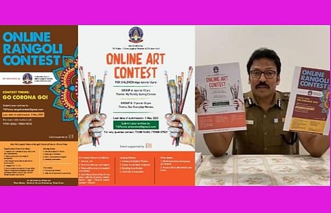 'GO CORONA GO'; தமிழக காவல்துறை நடத்தும் பெண்கள் குழந்தைகளுக்கான ஆன்லைன் ஓவியம், கோலப் போட்டி: மாவட்ட வாரியாகப் பரிசு