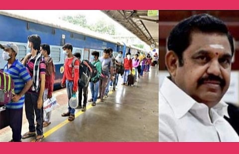 மே 14, 16 ஆகிய இரு நாட்களுக்கு மட்டுமே ரயில் சேவை; கரோனா முடியும் வரை ரயில்களை இயக்க வேண்டாம்: மத்திய அரசுக்கு முதல்வர் பழனிசாமி கடிதம்
