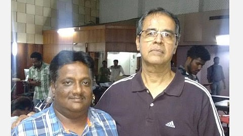 டிரம்மர் புருஷோத்தமன் உடன் டிரம்மர் சிவா.