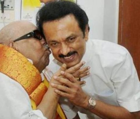 மு.க.ஸ்டாலின் மற்றும் கருணாநிதி: கோப்புப்படம்