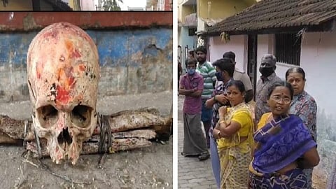 பழநியில் வீடுகள் முன்பு மனித மண்டை ஓடு: போலீஸார் விசாரணை